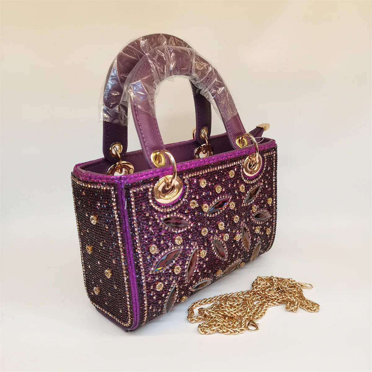 Hot Popular Women Rhinestone Evening Bag New Fashion Handbag Clutch Embellished Long Chain Bag Casual Bag F5-405-1
