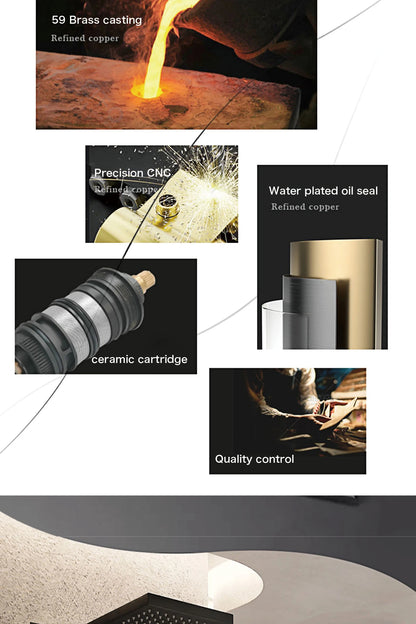 Luxury black shower system with wall mounted design LED digital display for dual control of hot &amp; cold Simple bathroom Tap