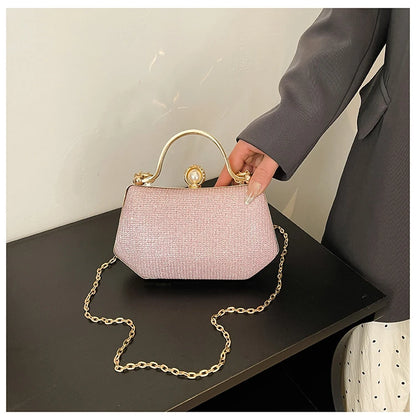 Solid Color Versatile Evening Bags Chains Hasp 2025 New High Quality Bags for Women Personality Simple Crossbody Bags