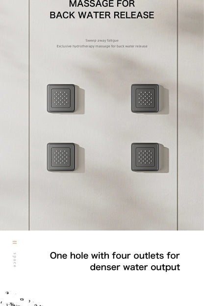 Luxury gun gray brass shower system with ceiling design Hidden LED digital display Dual control of Hot &amp; Cold  bathroom Faucet
