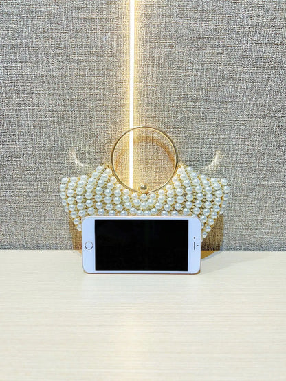 Luxurious Design Sparkling Banquet Clutch Bag Fashion Pearl inlay Wedding Handbag Lady Chain Shoulder Bag New Clutch Purse