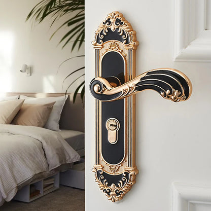 KA European Style Gold Door Locks with Keys Door Handle Ivory White Security Entrance Door Lock Mute Anti-theft Door Hardware