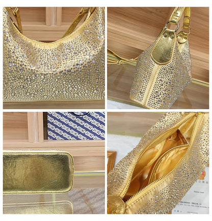 Women Shiny Evening Handbag Female delicate rhinestone shoulder bag dinner fashion luxury large capacity Tote bag gift for girls