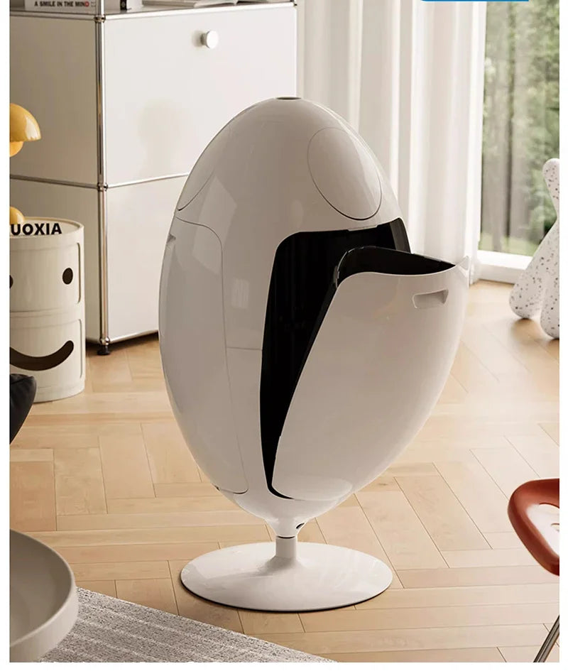 Dinosaur Egg Design Trash Can Large Capacity Room Garbage Collector Kitchen Food Waste Disposal Creative Cartoon Waste Bins