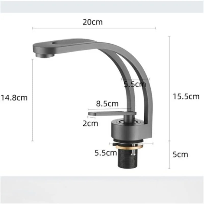 Bathroom Mixer Tap Black Grey White Gold Wash basin Faucet Single Handle Hot and Cold Lavotory Faucet