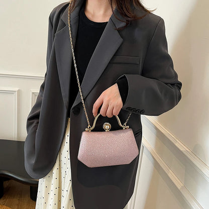 Solid Color Versatile Evening Bags Chains Hasp 2025 New High Quality Bags for Women Personality Simple Crossbody Bags
