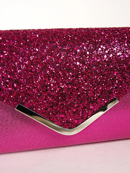 Women Evening Envelope Handbag Prom Sequin Clutch Purse chain Shoulder Cross Body Bag For Party