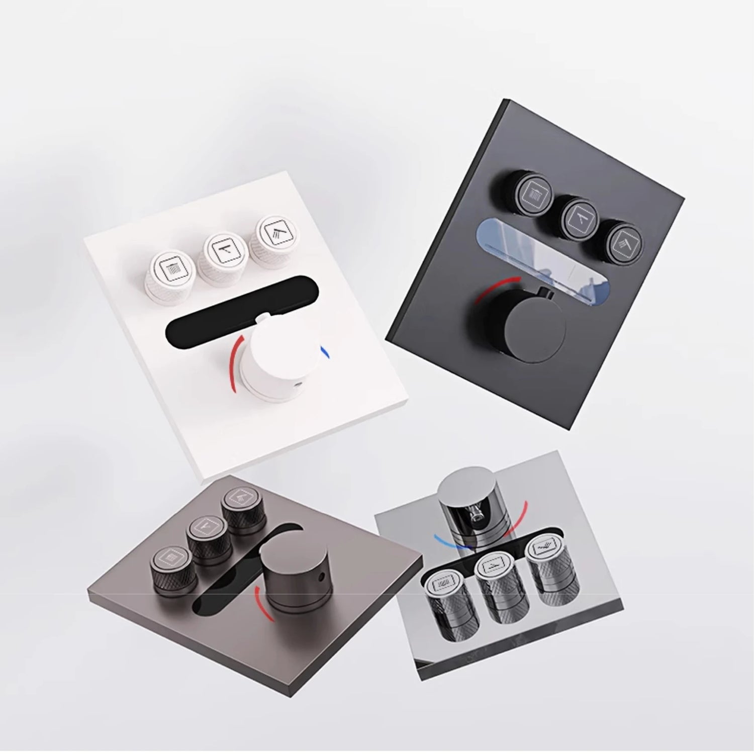 Luxury  gold LED digital display constant temperature shower system with hot&amp;cold water ceiling embedded bath Mixer