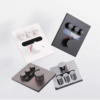 Luxury  gold LED digital display constant temperature shower system with hot&amp;cold water ceiling embedded bath Mixer