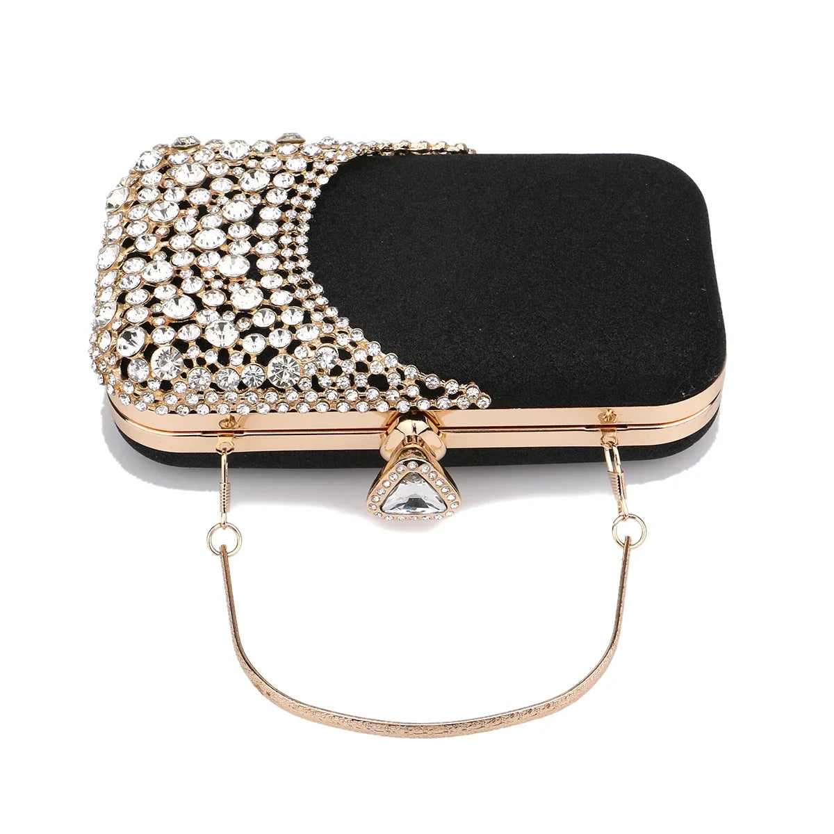 Hollow Out Fashion Women Evening Bags With Diamonds Shoulder Chain Handbags Wedding Bridal Female Purse Sequined Holder