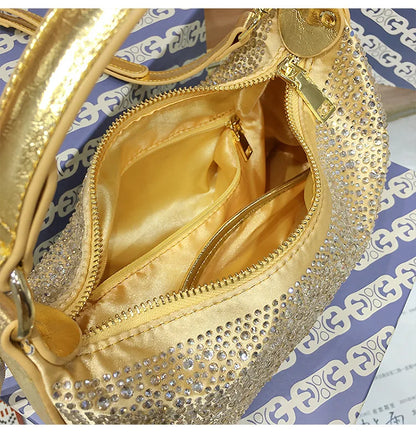 Women Shiny Evening Handbag Female delicate rhinestone shoulder bag dinner fashion luxury large capacity Tote bag gift for girls