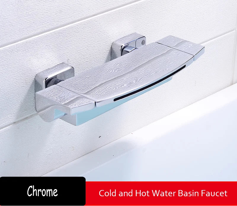 Black Bathroom Waterfall Tub Faucet Deck Mount Dual Handle Brass Bathtub Shower Faucet Mixer Tub Tap