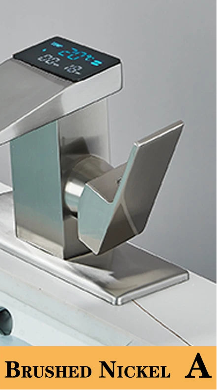 Smart Digital Display Basin Sink Faucet Hot Cold Water Temperature LED  Washbasin Waterfall Taps Bathroom Deck Mixers