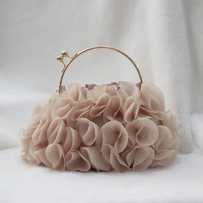Luxury Satin Floral Bride Party Evening Clutch Bag Women Wedding Purses and Handbags Small Shoulder Chain Bag Designer Bag Gift