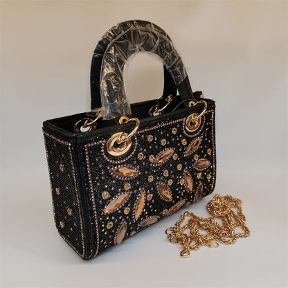 Hot Popular Women Rhinestone Evening Bag New Fashion Handbag Clutch Embellished Long Chain Bag Casual Bag F5-405-1