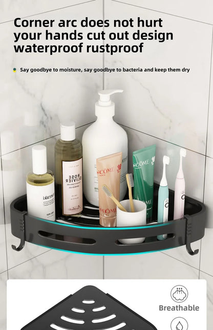 1/2/3PCS No Punching Required Bathroom Shampoo Holder Shower Caddy Shelves Household Storage Shelf Towel Holder Shelves