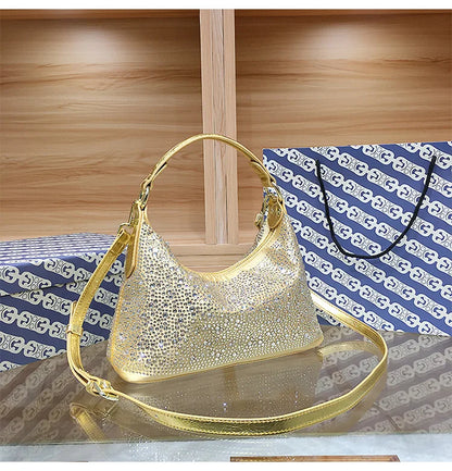 Women Shiny Evening Handbag Female delicate rhinestone shoulder bag dinner fashion luxury large capacity Tote bag gift for girls