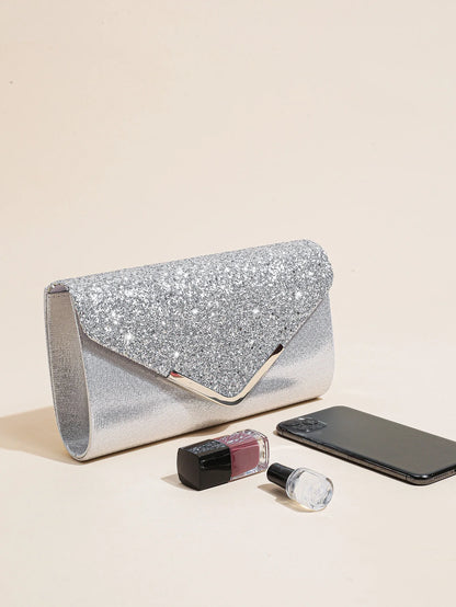Women Evening Envelope Handbag Prom Sequin Clutch Purse chain Shoulder Cross Body Bag For Party