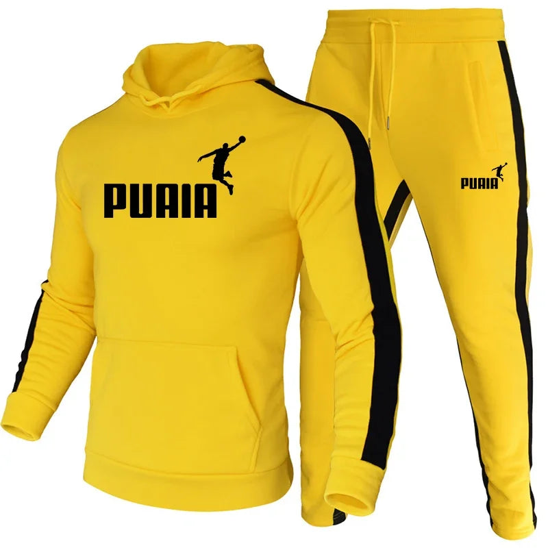 Men Tracksuit Hoodie Sweatpants Fall Winter Daily Casual Sporty Jogging Suit Gym Fitness Hooded Sweatshirt Outfits Men&