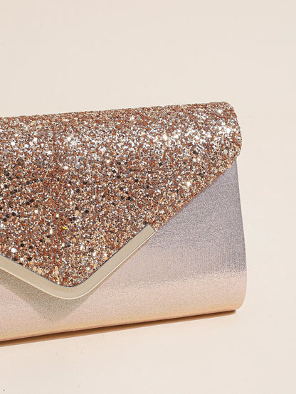 Women Evening Envelope Handbag Prom Sequin Clutch Purse chain Shoulder Cross Body Bag For Party