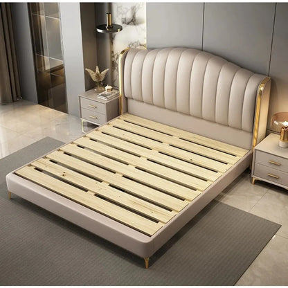 king Size Bed Up-holstered Home Queen Cama Matrimonial Modernas Bedroom Furniture Lit Complet Letto Luxury Bed Frame Wooden Bett