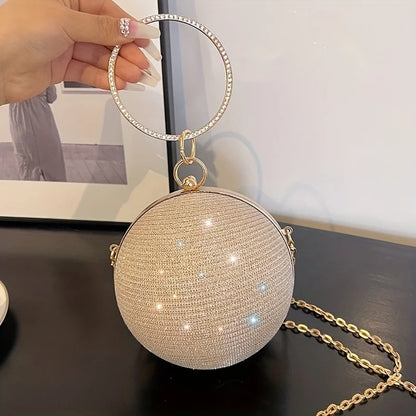 Internet Celebrity Popular Disco Bag Shiny Bracelet Ball Banquet Bag Dinner Bag Socialite Party Bag Trendyy Hand Bag Chain Crossbody Bag for Women