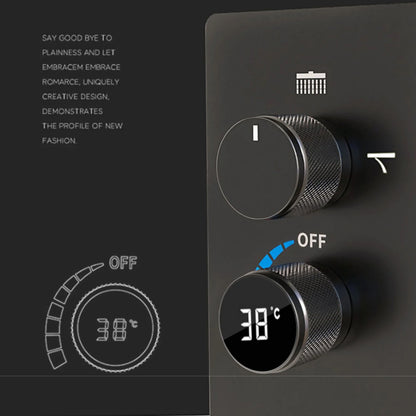 Luxury black shower system with wall mounted design LED digital display for dual control of hot &amp; cold Simple bathroom Tap