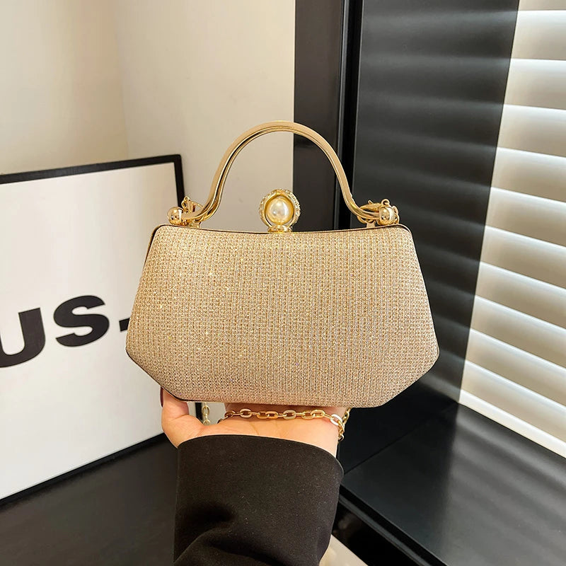Solid Color Versatile Evening Bags Chains Hasp 2025 New High Quality Bags for Women Personality Simple Crossbody Bags