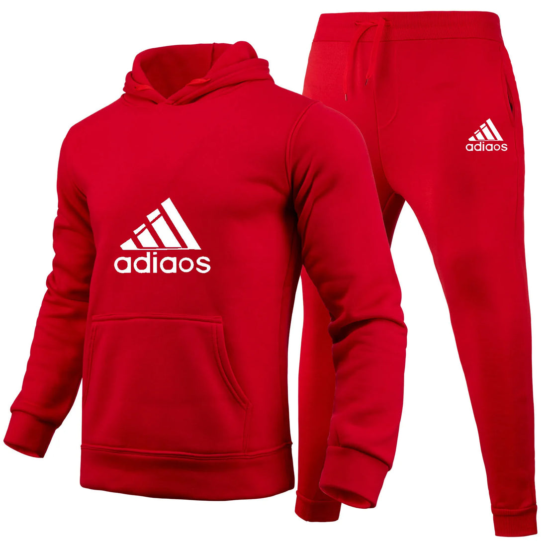 Stylish and trendy fitness jogging loose sportswear set of 2-piece pullover hoodie and long pants for men in autumn and winter