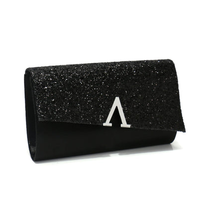 V Design Metal Chain Glamorous Design Evening Bags Envelope Shaped Sequins Handbags For Prom Dinner Wedding Banquet Purse
