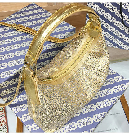 Women Shiny Evening Handbag Female delicate rhinestone shoulder bag dinner fashion luxury large capacity Tote bag gift for girls