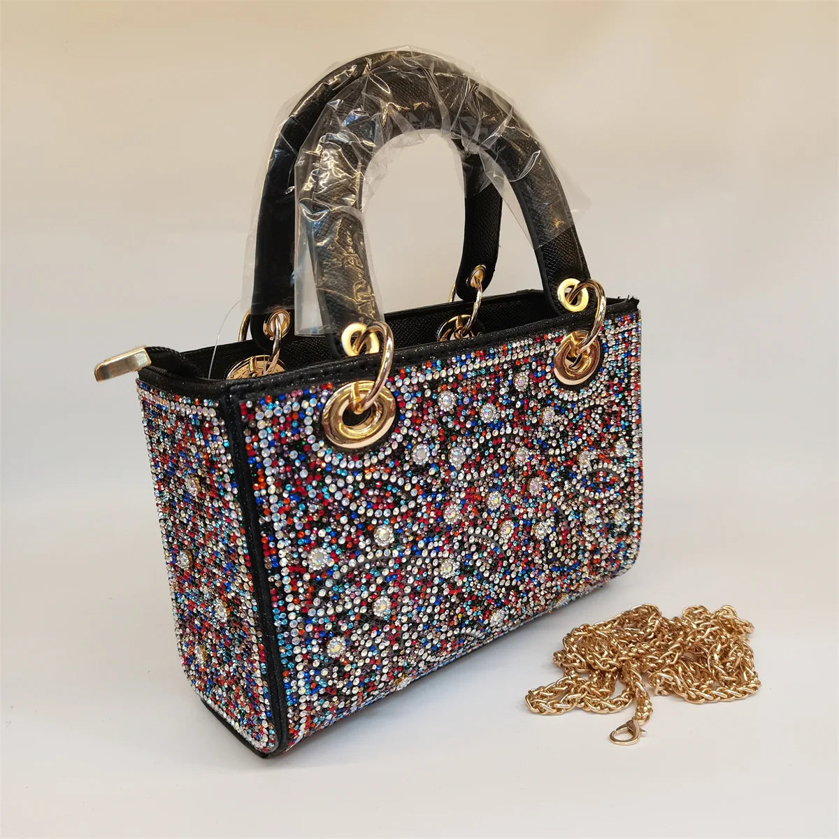 Hot Popular Women Rhinestone Evening Bag New Fashion Handbag Clutch Embellished Long Chain Bag Casual Bag F5-405-1