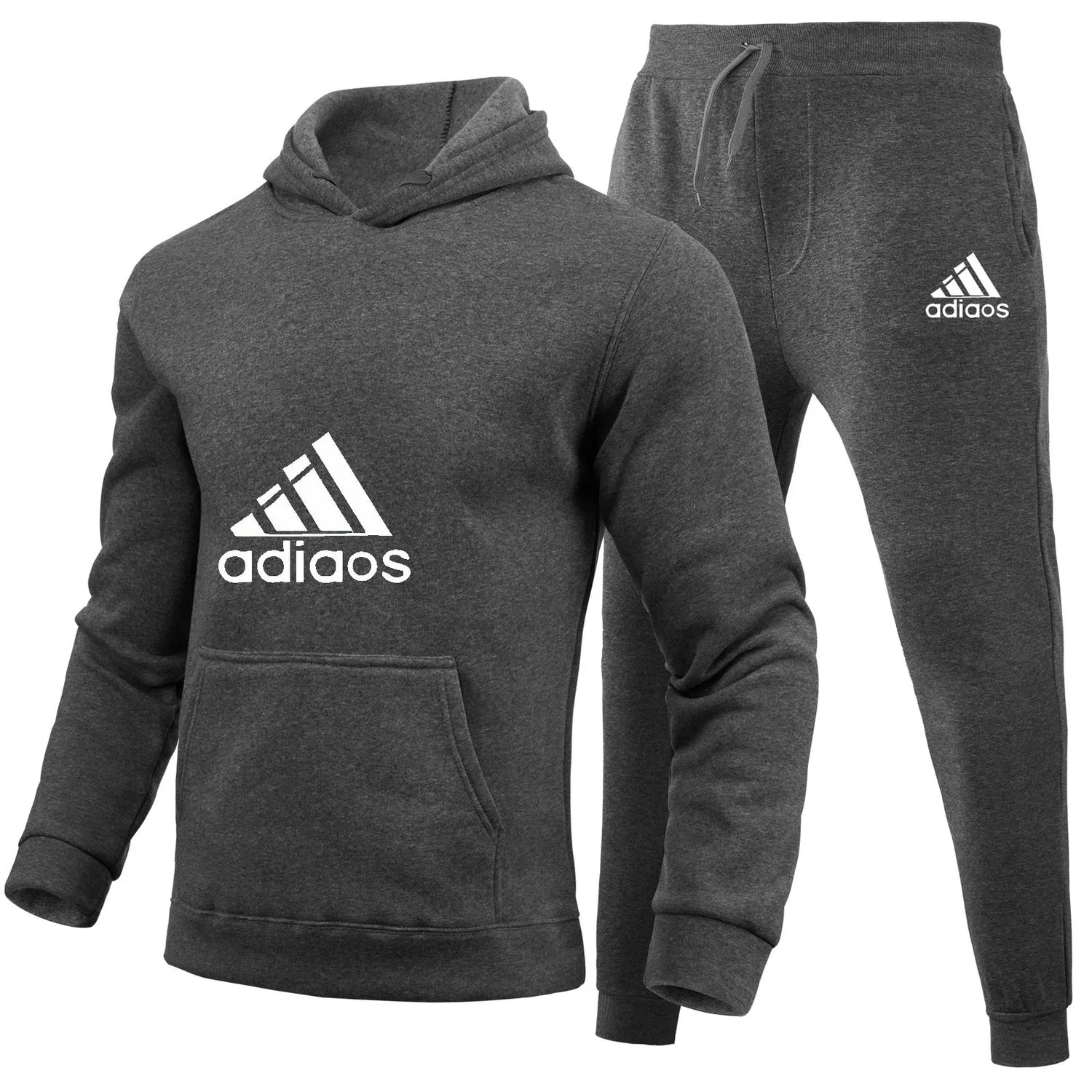 Stylish and trendy fitness jogging loose sportswear set of 2-piece pullover hoodie and long pants for men in autumn and winter