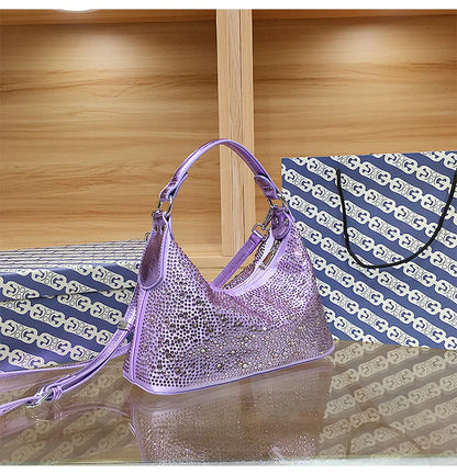 Women Shiny Evening Handbag Female delicate rhinestone shoulder bag dinner fashion luxury large capacity Tote bag gift for girls