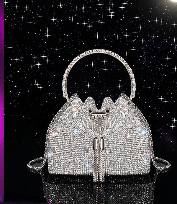 Luxury Bag  Diamond Evening Bag  Silver Designer Bag  Handbags  Pearl Bag  Hand Bags  Luxury Handbags
