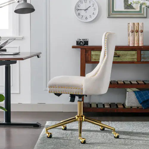 Swivel Velvet Tufted Button Office Chair