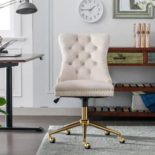Swivel Velvet Tufted Button Office Chair