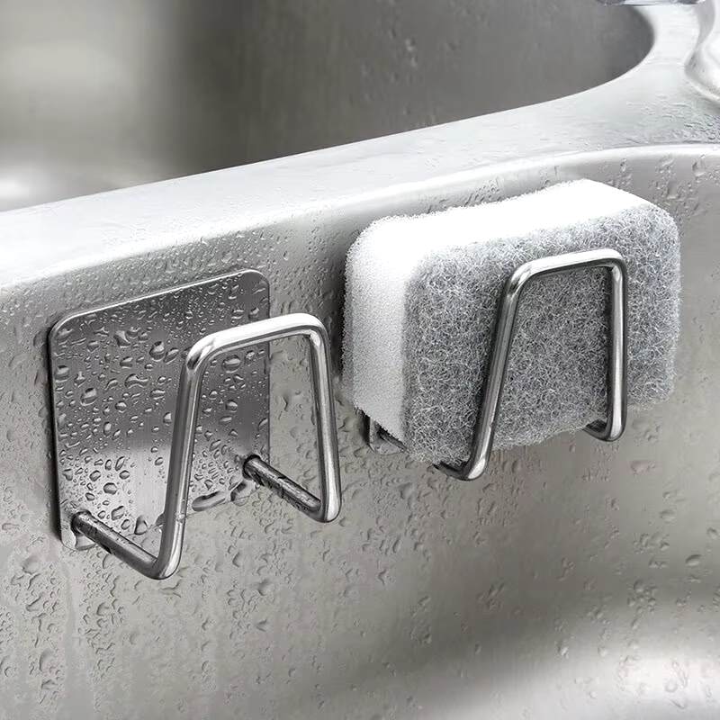 Stainless Steel Sink Sponge Rack for Efficient Drainage and Storage