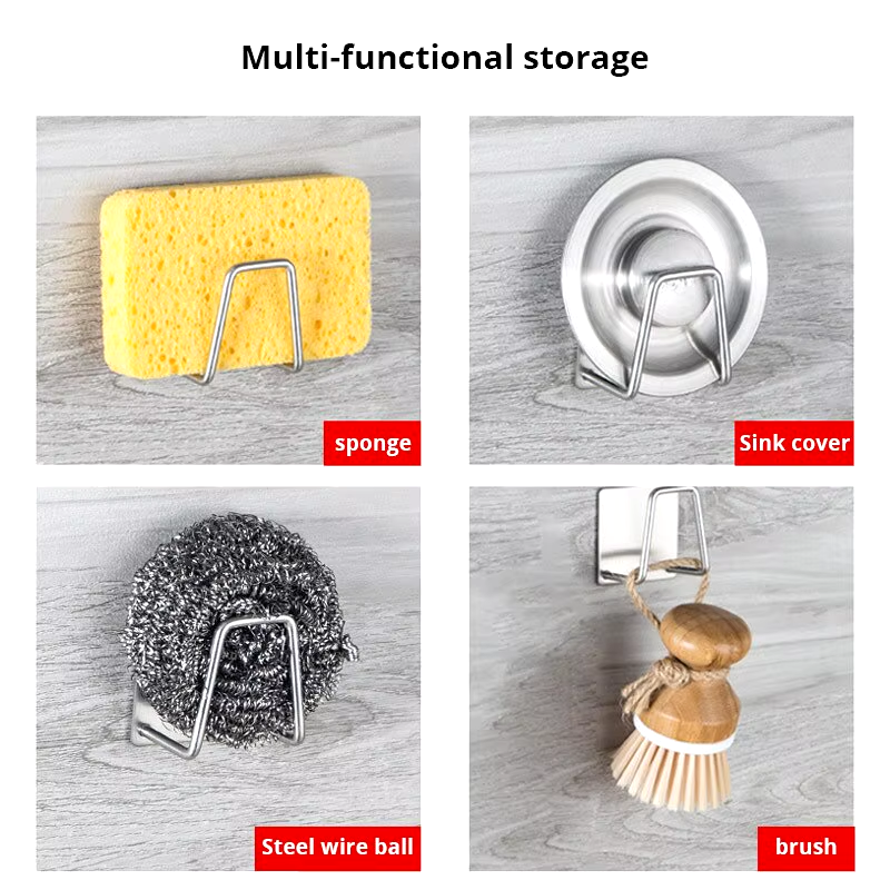 Stainless Steel Sink Sponge Rack for Efficient Drainage and Storage