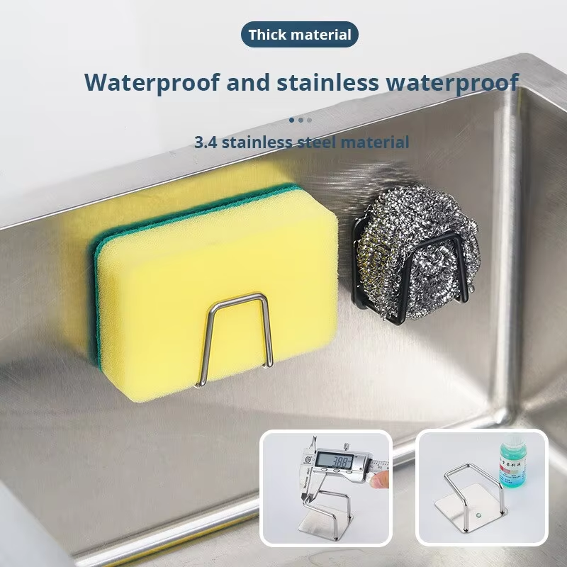 Stainless Steel Sink Sponge Rack for Efficient Drainage and Storage