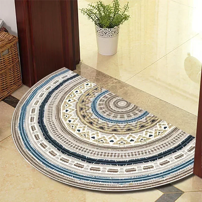 European Style Semi-Circular Retro Door Rug for Living Room Decor