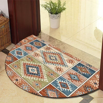 European Style Semi-Circular Retro Door Rug for Living Room Decor