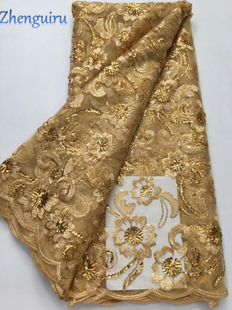 2025 African Sequins Mesh Lace Fabric High Quality Embroidered French Tulle Lace