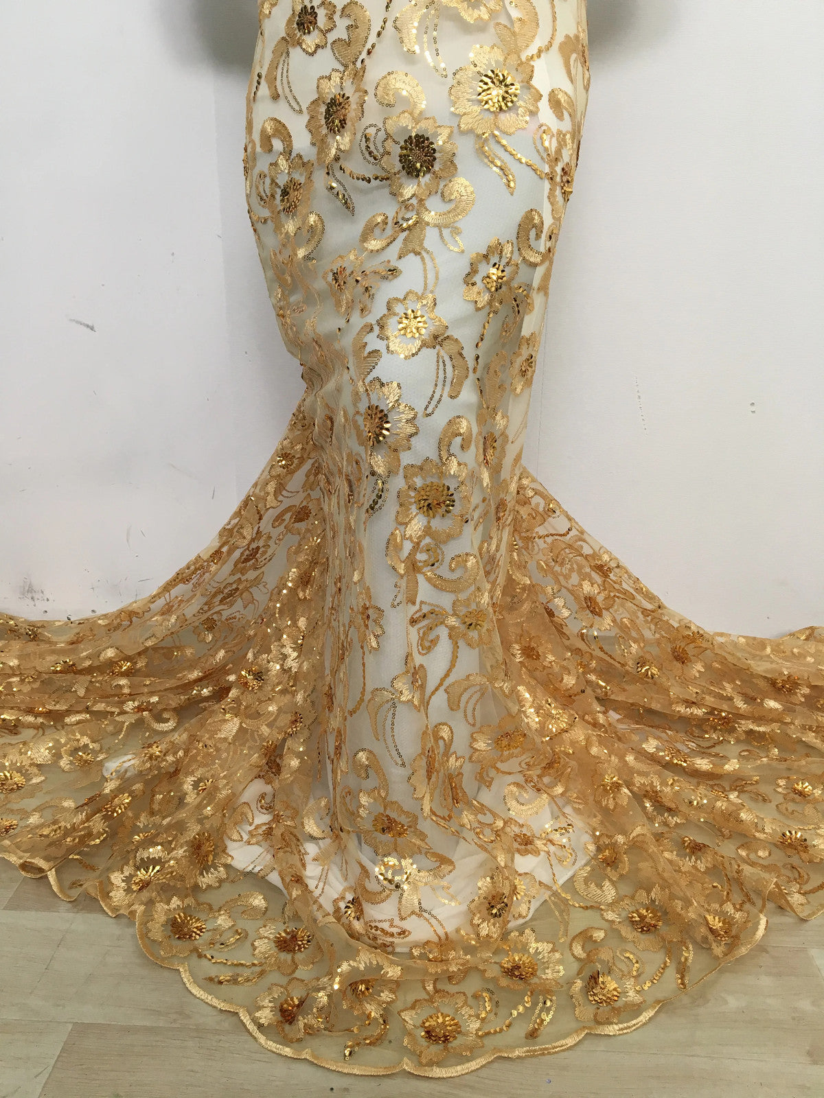 2025 African Sequins Mesh Lace Fabric High Quality Embroidered French Tulle Lace