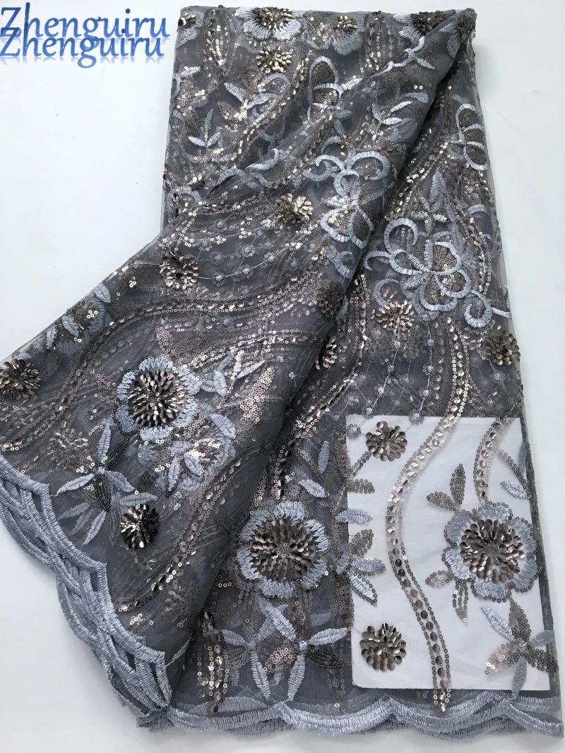 2025 African Sequins Mesh Lace Fabric High Quality Embroidered French Tulle Lace