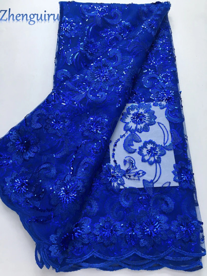 2025 African Sequins Mesh Lace Fabric High Quality Embroidered French Tulle Lace