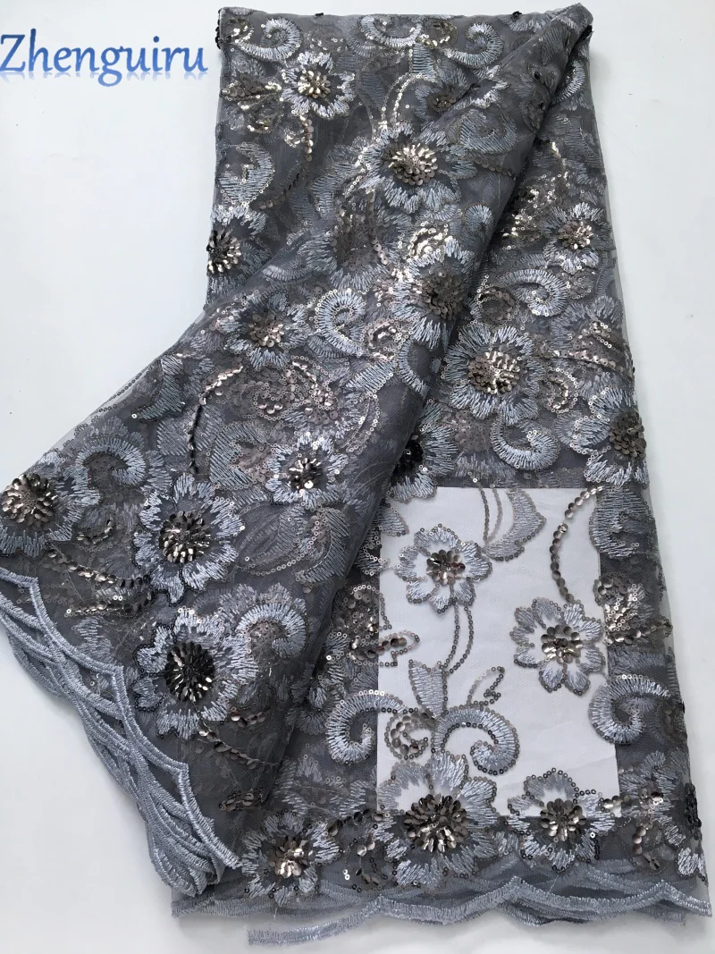 2025 African Sequins Mesh Lace Fabric High Quality Embroidered French Tulle Lace