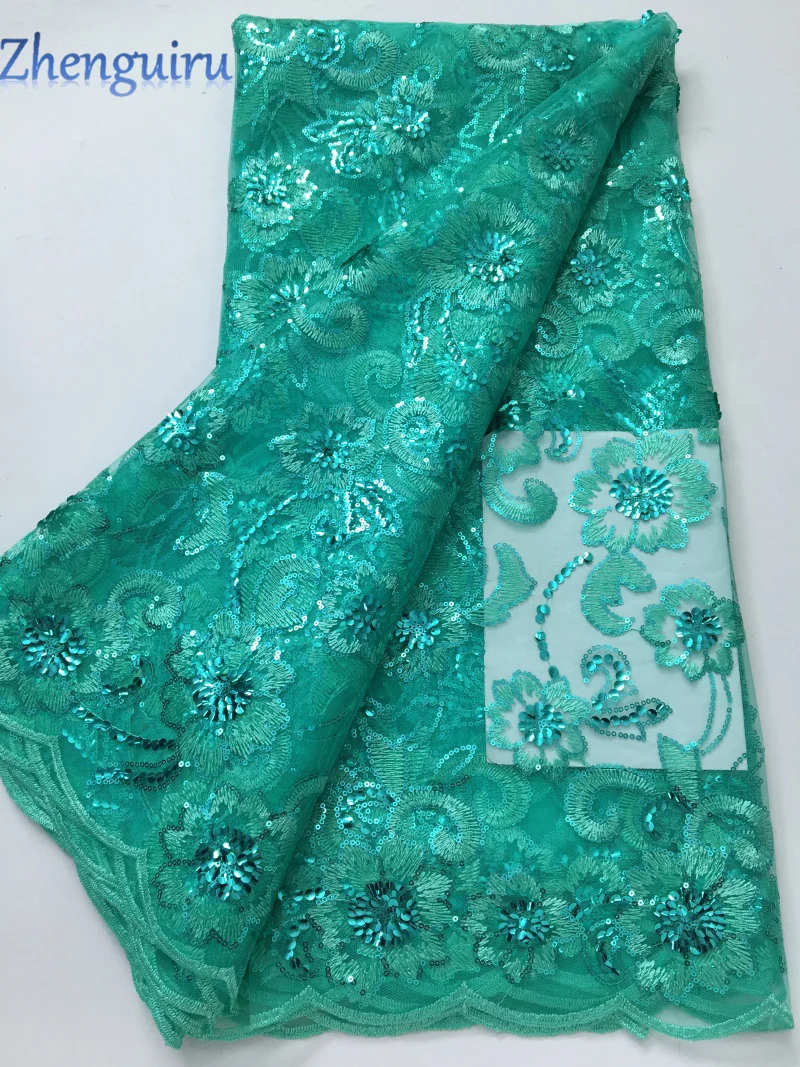 2025 African Sequins Mesh Lace Fabric High Quality Embroidered French Tulle Lace