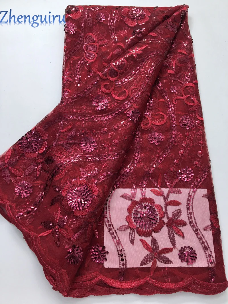 2025 African Sequins Mesh Lace Fabric High Quality Embroidered French Tulle Lace