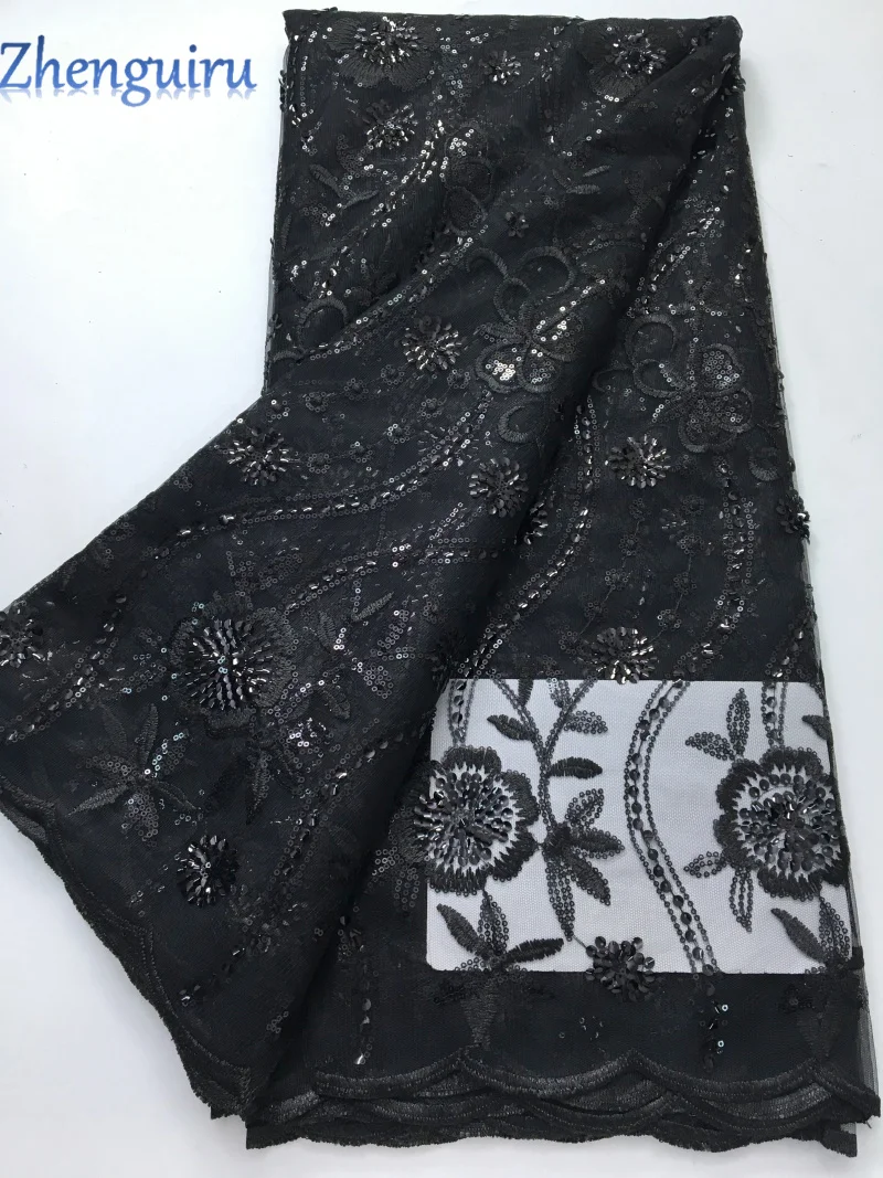 2025 African Sequins Mesh Lace Fabric High Quality Embroidered French Tulle Lace